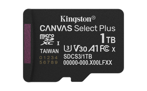 Card de Memorie MicroSDXC Kingston, 1TB, Canvas Select Plus,Fara Adaptor