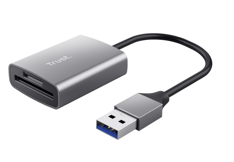 Cardreader USB-A Trust Dalyx Fast, carduri compatibilie micro-SD, SD, gri