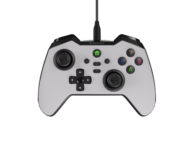 Controller cu fir Genesis Mangan 300, tip Analog/Digital, interfata USB, numar butoane 19, lungime cablu 200 cm, compatibilitate PC, ROG Ally, Nintendo Switch, Steam Deck, alb
