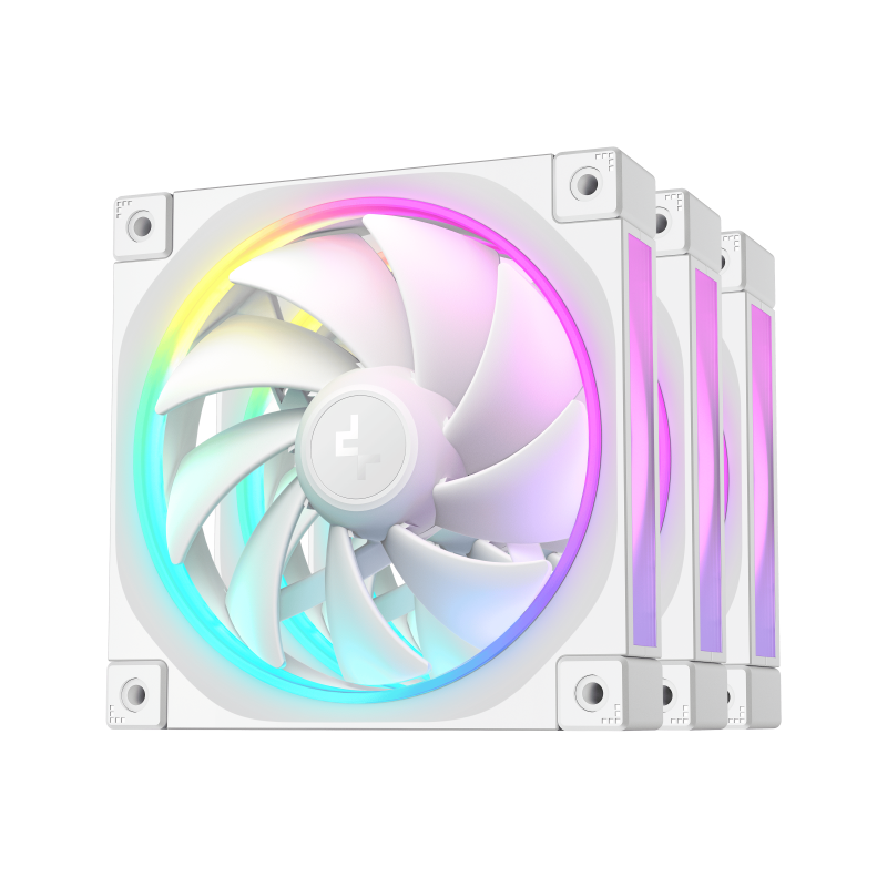Ventilatoare DEEPCOOL FL12-3in1 120mm ALB, CFM 55, presiune 2.82 mmAq, viteza de rotatie 500-2150 RPM +/- 10%