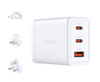 Incarcator D-Link 65W GaN Charger, 65W, 2 porturi, Alb