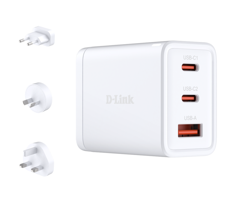 Incarcator D-Link 65W GaN Charger, 65W, 2 porturi, Alb