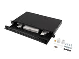 Patch panel fibră rack 19" 1U  24x SC simplex / 24x LC duplex, negru + accesorii
