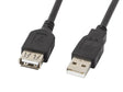 Cablu USB-A M/F 2.0 0,7 m negru
