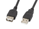 Cablu USB-A M/F 2.0 0,7 m negru
