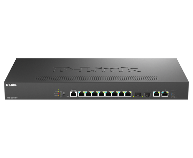 Switch D-Link DMS-1250-12TP , 8 porturi Gigabit, 2 porturi SFP+, Protocol 802.1D STP 802.1s MSTP 802.1w RSTP, rackabil