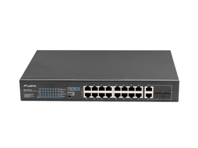 Switch  16x 100 Mb PoE+ / 2x 1 Gb / 1x SFP, fara management, rack 10" & 19", Gigabit Ethernet, 150W