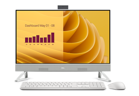 All-in-One Consumer DELL EC27250 cu procesor Intel Core 7 150U pana la 5.4GHz, 27", Full HD, Touchscreen, 32GB DDR5, 1TB SSD M.2 NVMe, Intel Graphics, Windows 11 Pro, White
