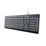 Tastatura cu fir Trust Primo, membrana, iluminare, numar taste 104, gri