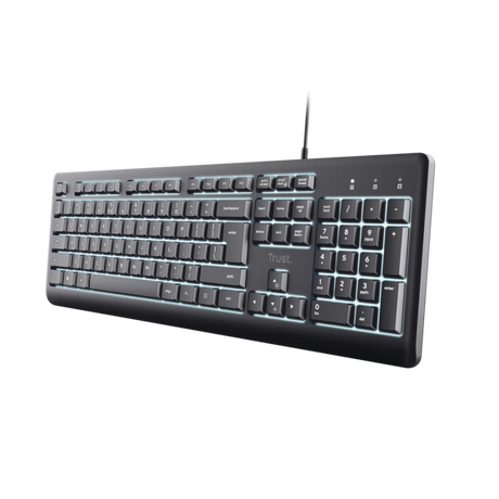 Tastatura cu fir Trust Primo, membrana, iluminare, numar taste 104, gri