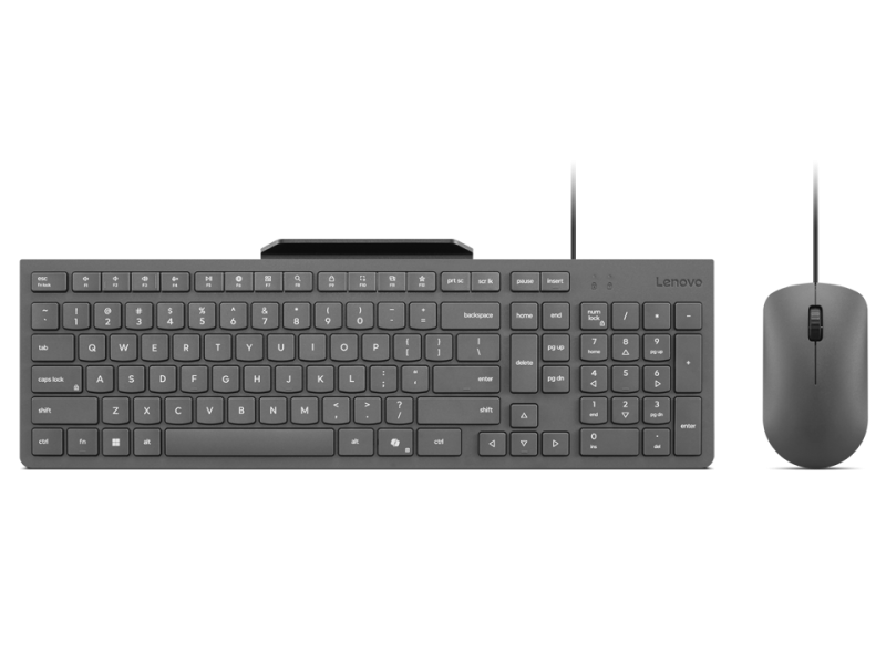 Kit wired tastatura si mouse Lenovo 310 USB-A Wired Combo, taste numerice, gri