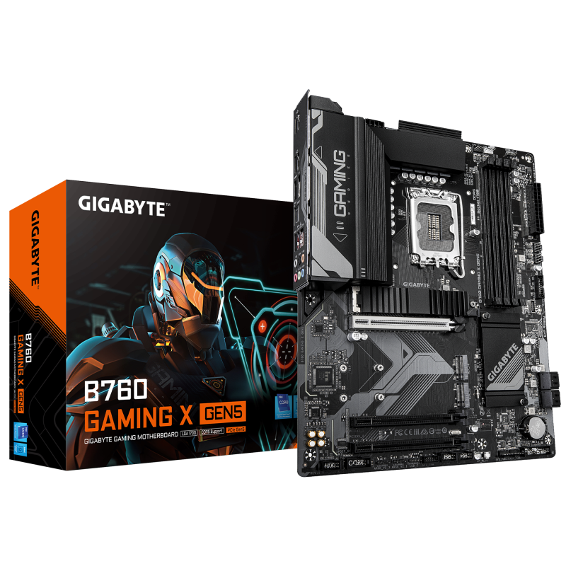 Placa de Baza GIGABYTE B760 GAMING X GEN5, 4x DDR5, 1x DP 1x HDMI, 1x PCIE 5.0 x16 2x PCIE 3.0 x16, 3x M.2, 4x SATA 6GB/s, ATX