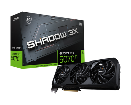 Placa Video MSI GEFORCE RTX 5070 TI 16G SHADOW 3X OC GDDR7 256 bit, PCIE 5.0, 3x DP 1x HDMI