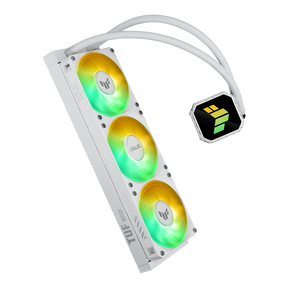 Cooler Procesor ASUS TUF GAMING LC III 360 ARGB ALB, marime radiator 397mm, 3x120mm, viteza ventilatoare 650-2600 RPM +/- 10%, Suport AMD: AM5 AM4, suport INTEL: LGA 1851/1700/1200