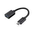 Adaptor Trust Calyx USB-C-USB-A, lungime cablu 9 cm, negru