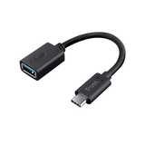Adaptor Trust Calyx USB-C-USB-A, lungime cablu 9 cm, negru