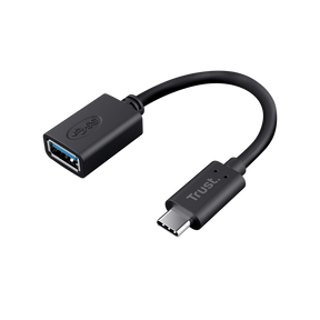 Adaptor Trust Calyx USB-C-USB-A, lungime cablu 9 cm, negru
