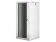 Dulap rack 19" perete 27U / 600x600 (flat pack) cu ușă din sticlă, gri  V2