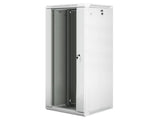 Dulap rack 19" perete 27U / 600x600 (flat pack) cu ușă din sticlă, gri  V2