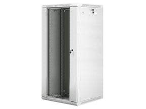 Dulap rack 19" perete 27U / 600x600 (flat pack) cu ușă din sticlă, gri  V2