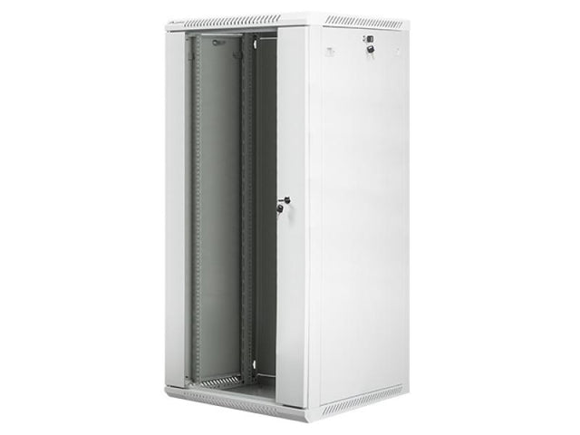 Dulap rack 19" perete 27U / 600x600 (flat pack) cu ușă din sticlă, gri  V2