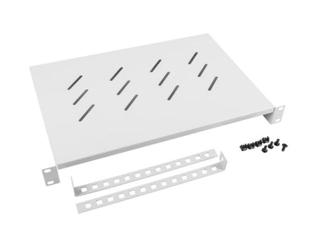 Poliță fixă 19" 1U / 483x300 mm,  max. 25 kg, gri