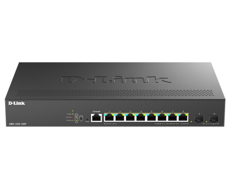 Switch D-Link DMS-1250-10SP , 8 porturi Gigabit, 2 porturi SFP+, Protocol 802.1D STP 802.1s MSTP 802.1w RSTP, rackabil