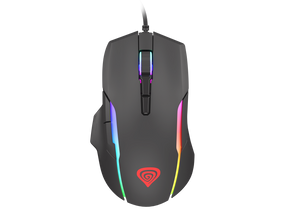 Mouse gaming cu fir Gensesis Xenon 220, senzor optic, interfata USB, rezolutie maxima 12800 DPI, numar butoane 7, iluminare RGB, silent switches, maximum frame rate 7 000 FPS, negru
