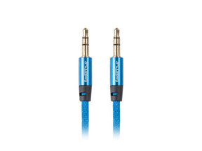 Cablu minijack 3,5 mm M/M 3 pini 3 m albastru Premium