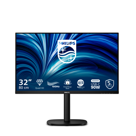 Monitor Consumer Philips 32B2U3601/00, 31.5", 2560 x 1440 pixeli, Black, 5 ani Garantie