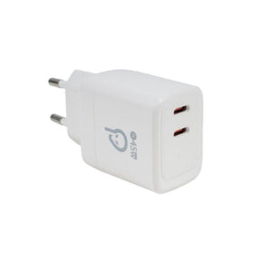 Incarcator retea SPACER Power Delivery, GaN, 2 x USB Type-C PD (max 45W)