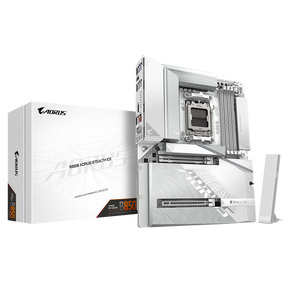 Placa de Baza GIGABYTE B850 AORUS STEALTH ICE AM5, 4x DDR5, 1x HDMI 1x PCIE 5.0 x16 1x PCIE 4.0 x16, 2x M.2, 2x SATA 6GB/s, ATX
