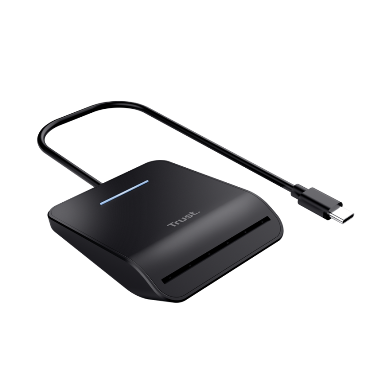 Primo Smartcard Reader Trust, interfata USB-C 2.0, lungime cablu 100cm, negru