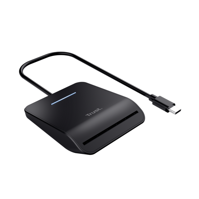 Primo Smartcard Reader Trust, interfata USB-C 2.0, lungime cablu 100cm, negru