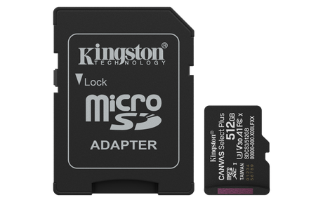 Card de Memorie MicroSDXC Kingston,512GB,Canvas Select Plus,Cu Adaptor