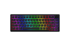 Tastatura cu fir Hator Skyfall 65, interfata USB, switch HATOR Aurum Sterling linear, material tasta OMA, buton de control multimedia, sistem de anulare a zgomotului integrat, negru