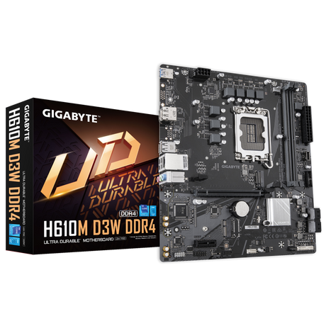 Placa de Baza GIGABYTE H610M D3W DDR4 LGA1700, 2x DDR4, 1x DP 1x HDMI, 1x PCIE 4.0 x16 1x PCIE 3.0 x1 2x M.2, 4x SATA 6GB/s, mATX