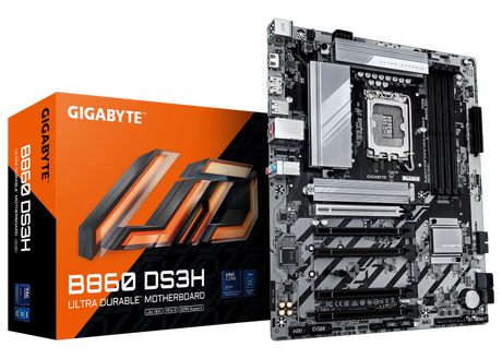 Placa de Baza GIGABYTE B860 DS3H LGA1851, 4x DDR5, 1x HDMI 1x DP, 1x PCIE 5.0 x16 4x PCIE 4.0 x16, 2x M.2, 4x SATA 6GB/s, ATX
