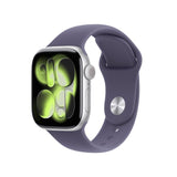 Apple Watch Series 11 GPS 42mm Silver Aluminium Case with Purple Fog Sport Band - S/M