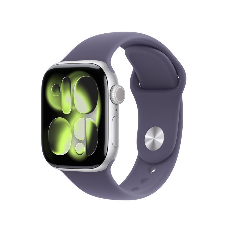 Apple Watch Series 11 GPS 42mm Silver Aluminium Case with Purple Fog Sport Band - S/M
