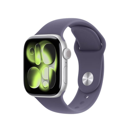Apple Watch Series 11 GPS 42mm Silver Aluminium Case with Purple Fog Sport Band - S/M