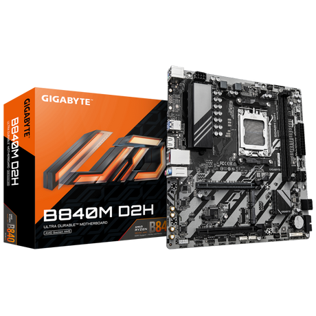 Placa de Baza GIGABYTE B840M D2H AM5, 2x DDR5, 1x HDMI, 1x PCIE 4.0 x16 1x PCIE 3.0 x16, 2x M.2, 4x SATA 6GB/s, mATX