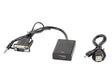 Cablu adaptor VGA(M) + minijack 3,5 mm(M)  HDMI(F) 20 cm negru