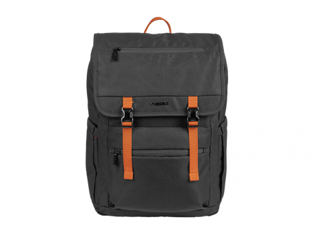Rucsac laptop Natec Niala Ginger, compatibilitate dimensiune laptop 15.6", 4 compartimente, capacitate 18L, material 100% recycled p olyester, negru/portocaliu