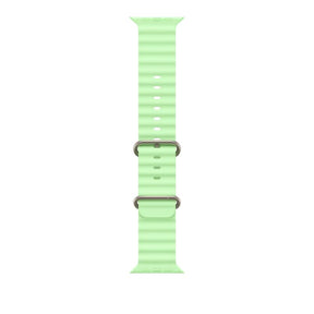 49mm Neon Green Ocean Band - Natural Titanium Finish