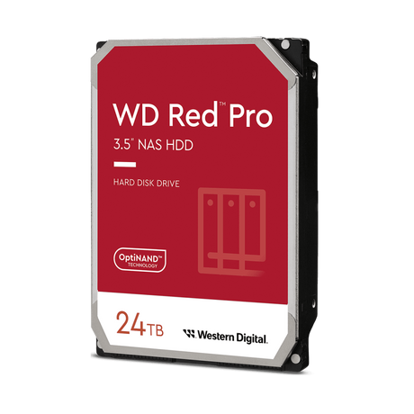 Western Digital Red Pro . HDD capacity: 24 TB, HDD speed: 7200 RPM, Storage drive buffer size: 512 MB, HDD size: 3.5", Interface: Serial ATA