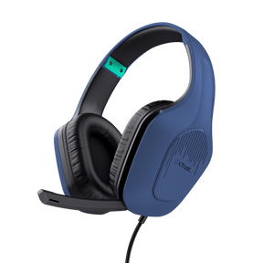 Casti gaming cu fir, Trust GXT 415B Zirox, interval frecventa 20 Hz - 20.000 Hz, lungime cablu: 200 cm, conector 3.5mm, albastru