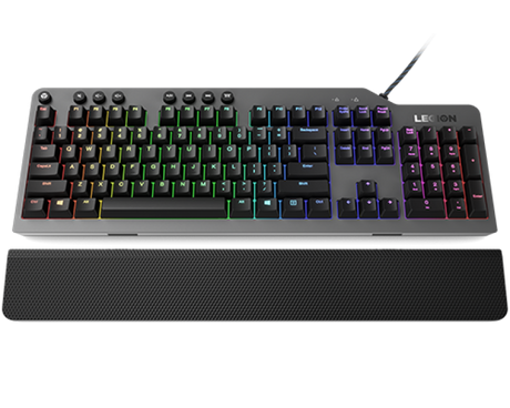 Tastatura gaming mecanica Lenovo Legion K500, iluminare RGB, switch Red, taste multimedia, Iron Grey