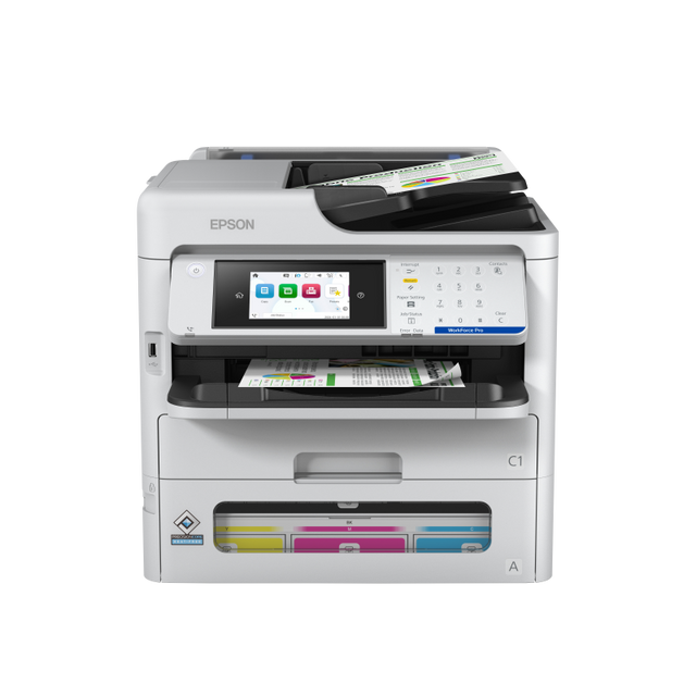 EPSON WF-PRO EM-C800RDWF A4 INKJET MFP, Viteza printare: 25ipm, Alimentare hartie: 250 coli, Interfata: USB, WI-FI, Retea, DADF 50 coli, 30ipm, Ecran 4.3", Dimensiuni: 425x535x513mm, optional: sertar hartie 500 coli (max 3).