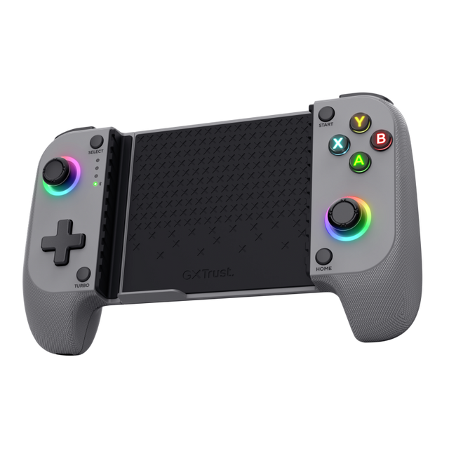Controller mobil wireless Trust GXT 735G Mylox, conector USB-C, lungime cablu 100cm, capacitate baterie 600 mAh, baterie tip AAA: litium ion- cell, gri